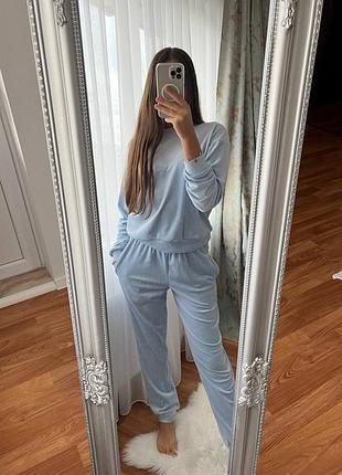 Жіночий плюшевий костюм, кофта та штани. жіночий костюм велюр