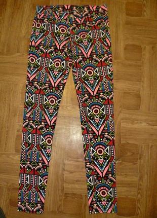 Брендовые джинсы с принтом в стиле этно бохо узкие стрейч