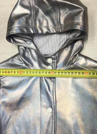Брендовий куртка парку плащ металік хамелеон з капюшоном marks & spencer оригінал5 фото