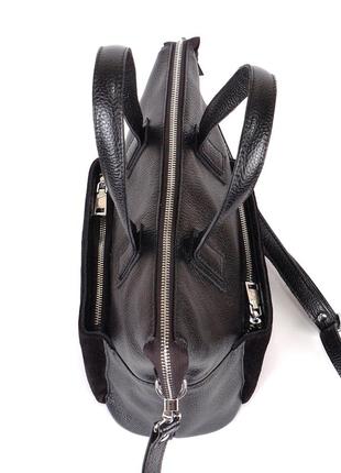 Стильна шкіряна замшева чорна сумка, кольори в асортименті7 фото