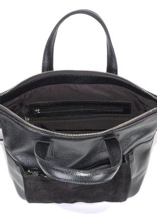 Стильна шкіряна замшева чорна сумка, кольори в асортименті6 фото
