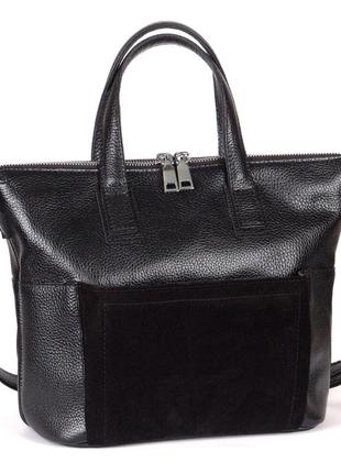 Стильна шкіряна замшева чорна сумка, кольори в асортименті8 фото