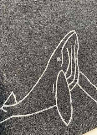 Сумка-шоппер ручной работы с вышивкой "кит"9 фото