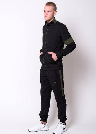Мужской спортивный костюм кофта на замке и штаны. черный спортивный костюм6 фото