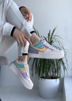 Кроссовки nike air force 1 khaki olive branch code blue-pink