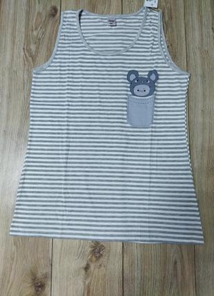 Пижама женская майка шорти пижама женская хлопковая серая полосатый размер 2xl2 фото