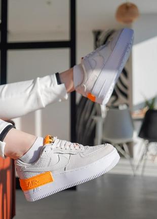 Кроссовки nike air force 1 shadow white orange (белый оранжевый)5 фото