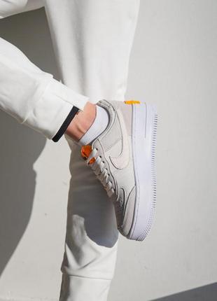 Кроссовки nike air force 1 shadow white orange (белый оранжевый)4 фото