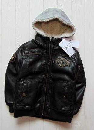 Ovs. размер 4-5 лет. новая тёплая кожаная куртка для мальчика