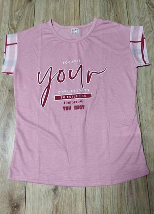 Пижама женская футболка шорты домашний костюм хлопковый розовый размер m, l2 фото