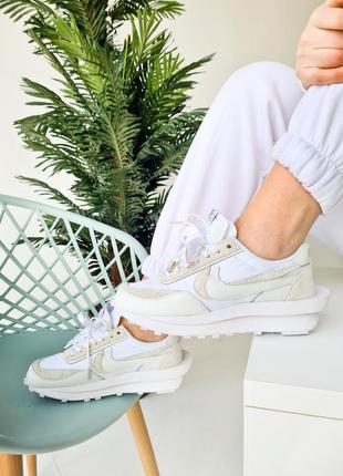 Nike ld waffle sacai triple white (белый)