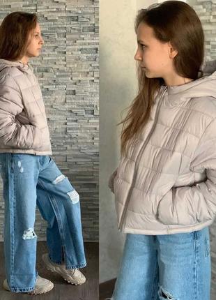 Куртка демісезонна на дівчинку сірого кольору фірми zara/ дитяча легка куртка zara на дівчинку