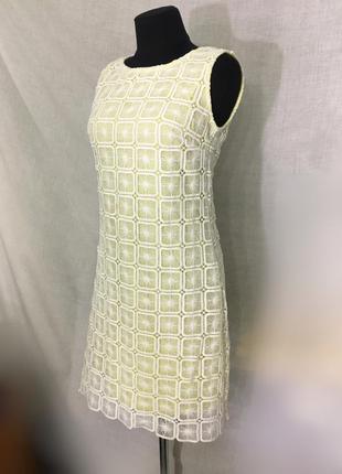 Principles витражное лимонное платье с кружевом1 фото