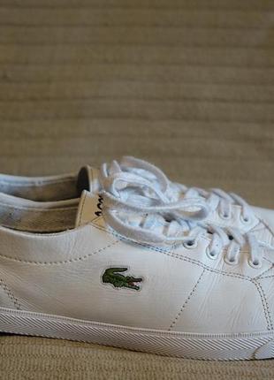 Мягкие белые фирменные кожаные кроссовки lacoste франция 43 р. ( 27,5 см.)7 фото