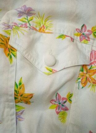 Катоновая куртка ,в цветочный принт7 фото