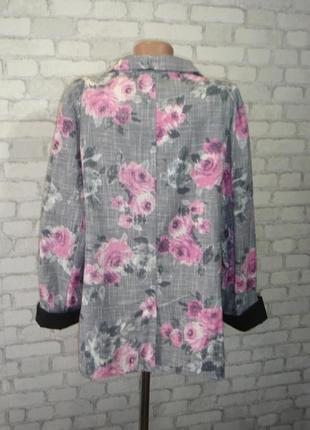 Легкий пиджак в цветы с карманами "denim co" мадрид6 фото