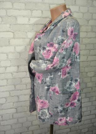 Легкий пиджак в цветы с карманами "denim co" мадрид3 фото
