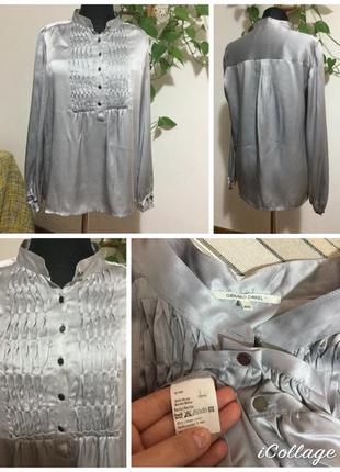 🇮🇹 итальянская 100% шёлк роскошная шелковая блуза с жемчужным отливом2 фото