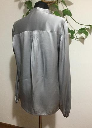 🇮🇹 итальянская 100% шёлк роскошная шелковая блуза с жемчужным отливом3 фото