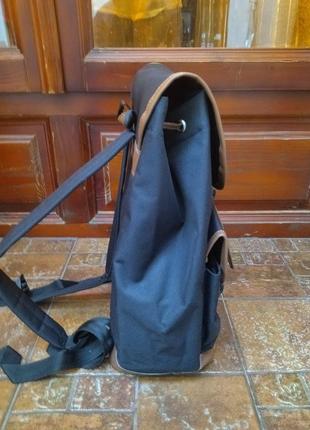Стильний рюкзак базовий бюджетний чорний коричневий2 фото