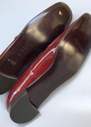 Jil sander лаковые кожаные классические туфли мэри джейн бургунди балетки кожа 100%7 фото