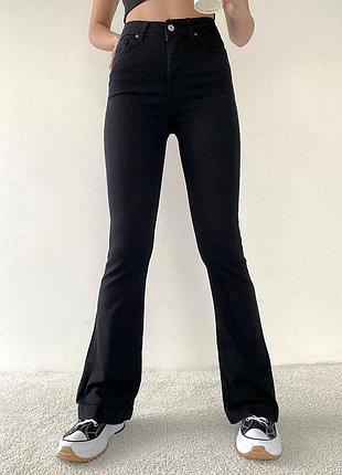 Джинси кльош прямі жіночі висока посадка