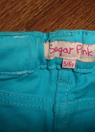 Классные котоновые брюки sugar pink  на 5-6 лет рост 116 см ,2 фото