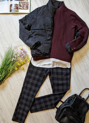 Стильные женские брюки в клетку зауженные брюки в клетку скинни