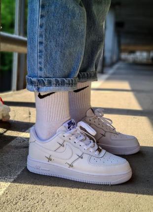 Кроссовки найк nike air force 1 white blue