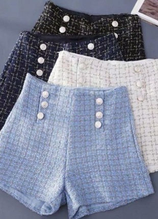 Твідові шорти zara