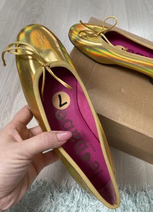 Туфельки туфли золотые туфли италия балетки3 фото