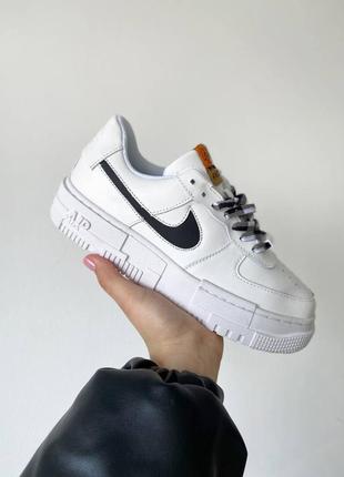 Nike air force white pixel fresh новинка женские демисезонные белые кроссовки найк форсы весна лето осень жіночі білі кросівки демісезон