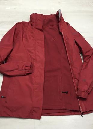 Фирменная красная женская куртка штормовка ветровка с капюшоном 2в1 trespass оригинал