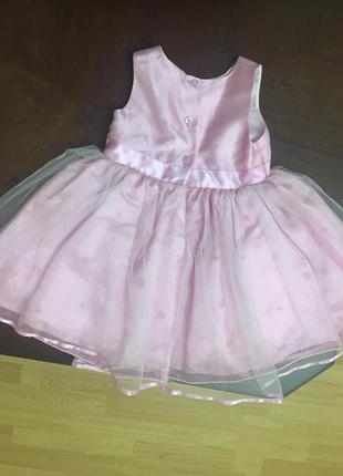 Нежно-розовое нарядное платье ladubird на 6-9мес3 фото