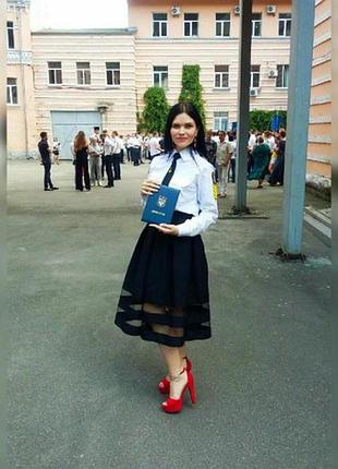 Спідниця в складку з фатиновыми вставками