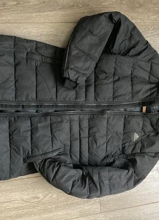 Чёрный с красивым серебристым оттенком пуховик пальто удлинённая куртка3 фото