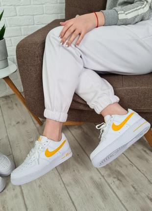 Кроссовки nike air force white orange1 фото