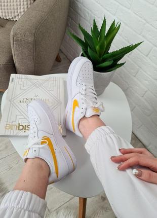 Кроссовки nike air force white orange5 фото