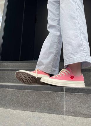 Кеди converse comme des garçons low pink3 фото