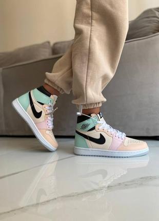 Nike air jordan 1 retro marshmallow high новинка женские кроссовки найк джордан цветные весна лето осень демісезонні жіночі кольорові кросівки