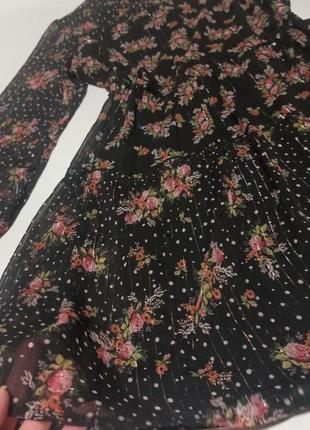 Красиве шифонова сукня в квітковий принт з рукавами2 фото