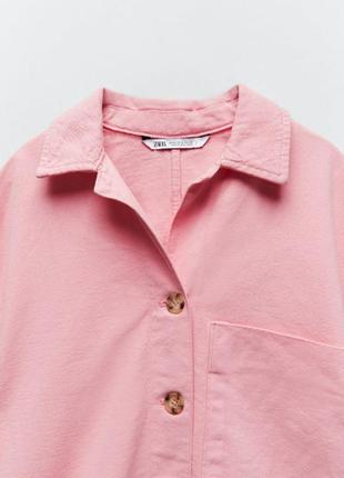 Кольорова куртка -сорочка яскраво-рожева zara6 фото