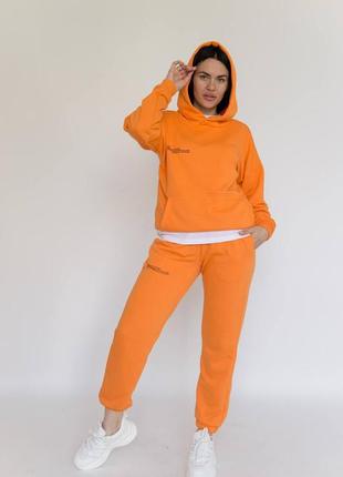 Оранжевий спортивний костюм худі світшот і джогеры спорт помаранчевий з капюшоном5 фото