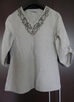 Красива і стильна блузка сорочка з камінням3 фото