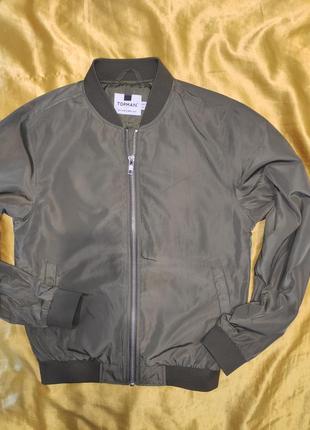 Стильная фирменная курточка ветровка хаки пилот бомбер бренд topman.s.6 фото