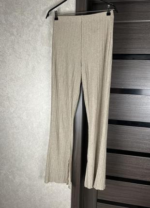 Брюки, штаны с люрексом zara клеш