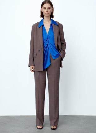 Брюки с высокой посадкой и широкими штанинами zara - s, m