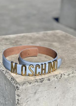 Ремінь moschino balt leather gold1 фото