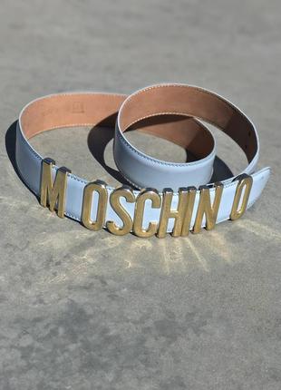 Ремінь moschino balt leather gold6 фото