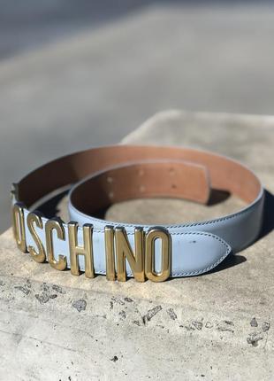 Ремінь moschino balt leather gold8 фото